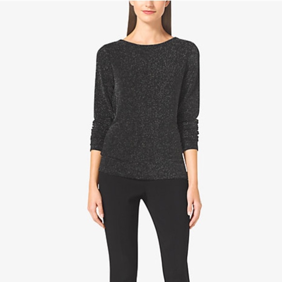 MICHAEL KORS Metallic Cowl-Back Top | Size Medium - Picture 1 of 9